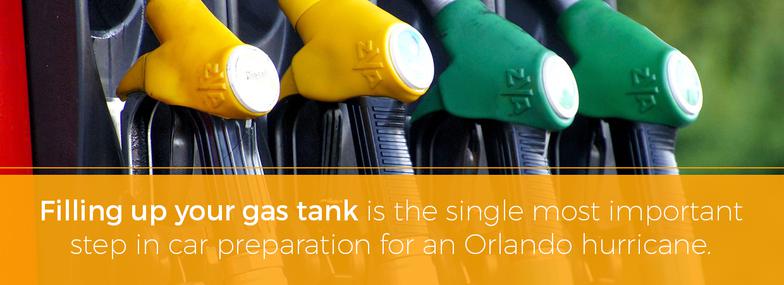 The most important step in car preparation for a hurricane is filling up your gas tank